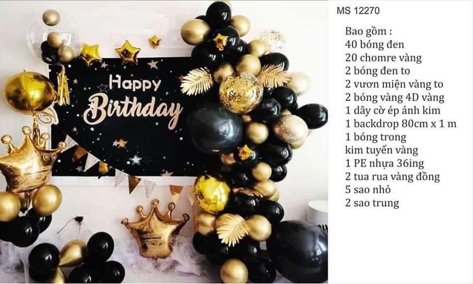 Trang trí sinh nhật người lớn màu đen