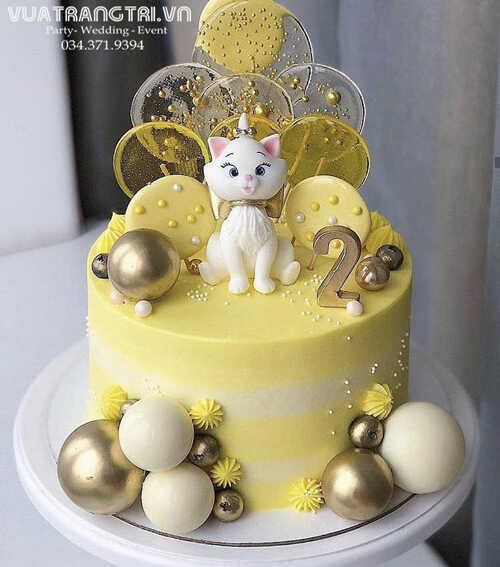 Bánh sinh nhật tạo hình mix 4 vị trang trí bằng chú mèo con dễ thương (Mẫu  45893) - FRIENDSHIP CAKES & GIFT