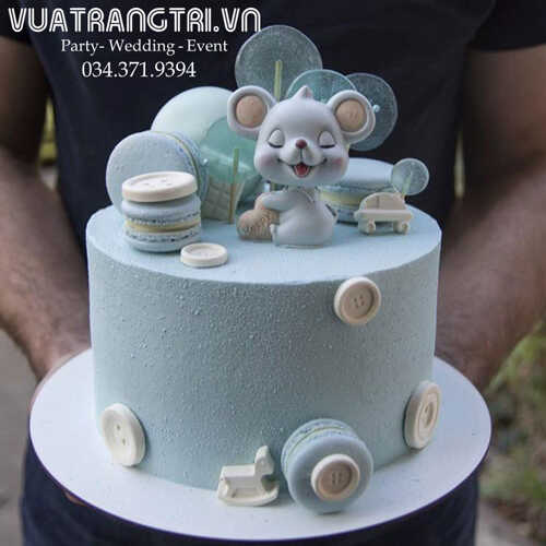 Bánh sinh nhật tạo hình 3d con chuột tuổi tý trang trí dễ thương tặng bé gái  | Bánh Kem Ngộ Nghĩnh